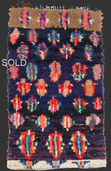 TM 2413, pile rug from the region around the city of Boujad, Ait Roboa (?), western foothills of the Middle Atlas, Morocco, 1990/2000, 205 x 125 cm (6' 10''x 4' 2'') ...more