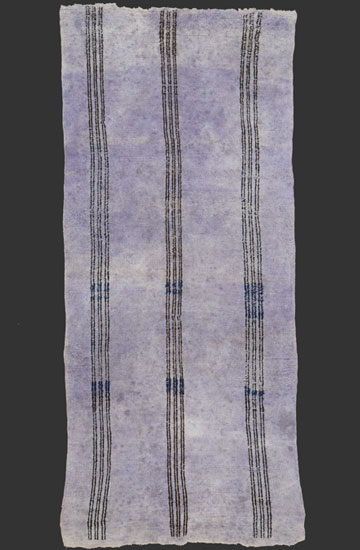 TM 2479, Beni Mguild (?) pile rug with unusual colour scheme + drawing, traces of old indigo in the middle part, mid 20th century, western or central Middle Atlas, Morocco ...more